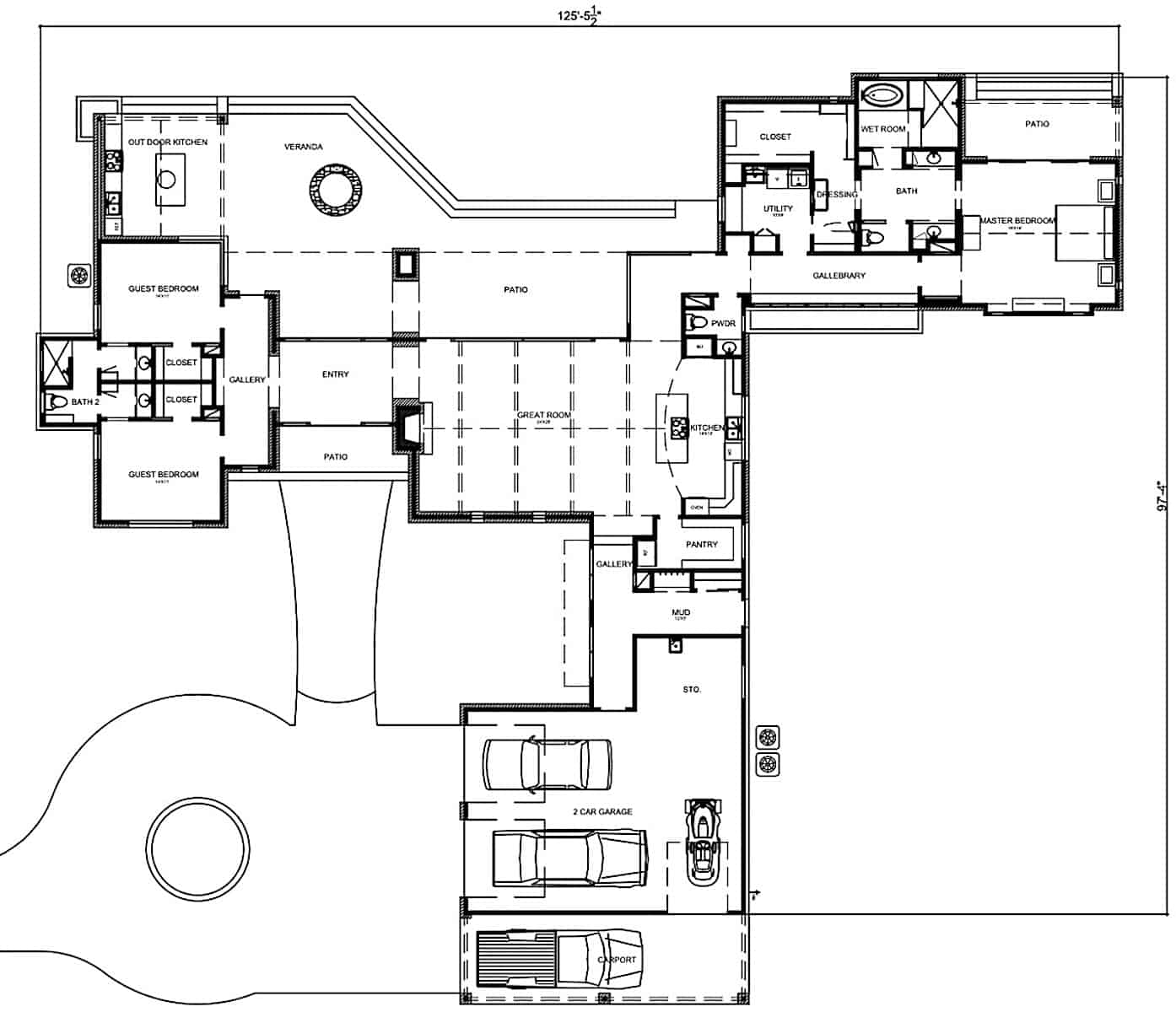 Main Level of Ranch Plan #192-1067