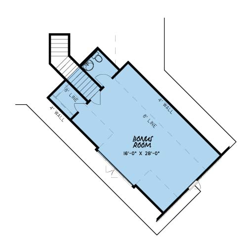Floor Plan Bonus Room of European Plan #193-1000