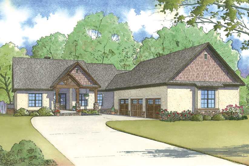 Country style house (ThePlanCollection: Plan #193-1002)