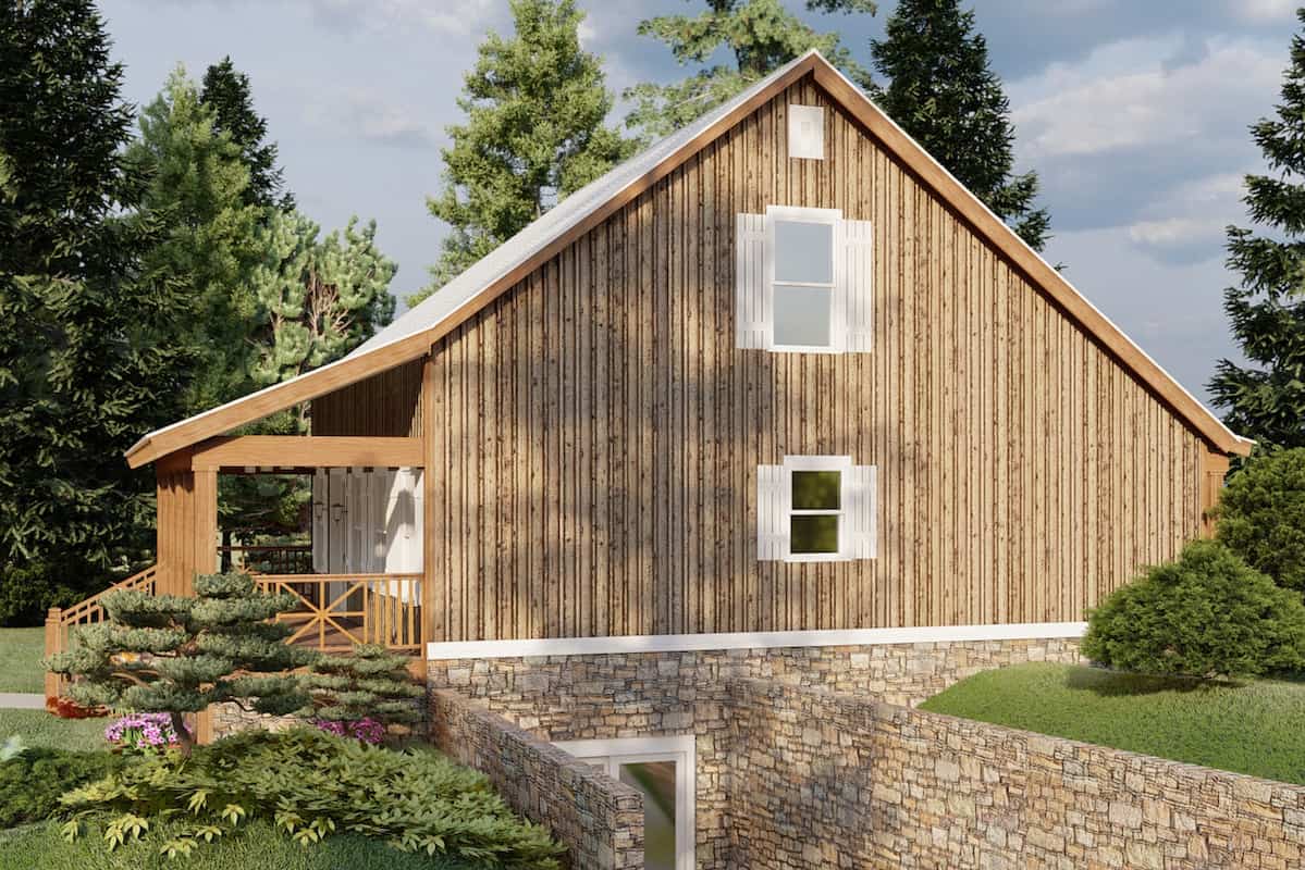 Side View of this 3-Bedroom, 1661 Sq Ft Plan - 193-1005