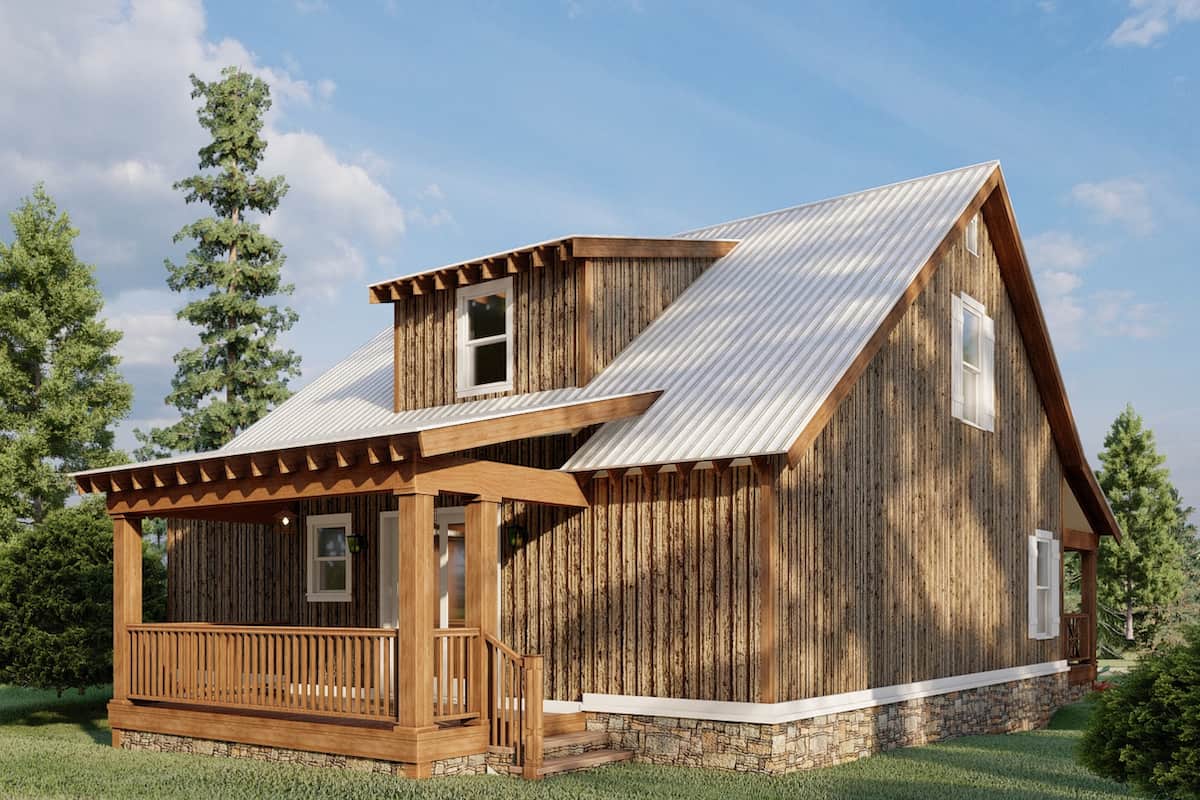 Rear View of this 3-Bedroom, 1661 Sq Ft Plan - 193-1005