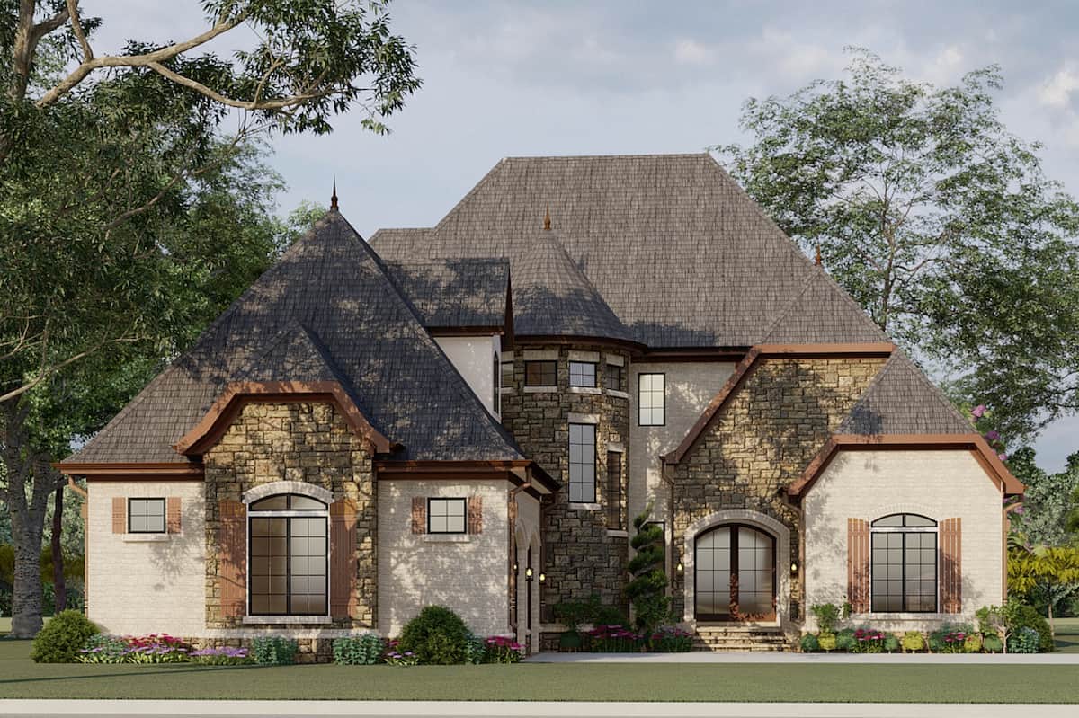 Front View of this 4-Bedroom, 2979 Sq Ft Plan - 193-1007
