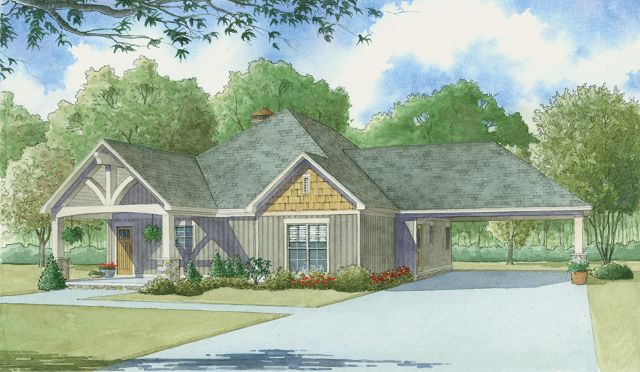 Front elevation of Cottage home (ThePlanCollection: House Plan #193-1009)