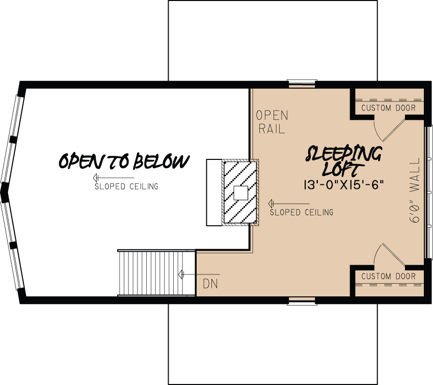 Floor Plan Second Story of Contemporary Plan #193-1010