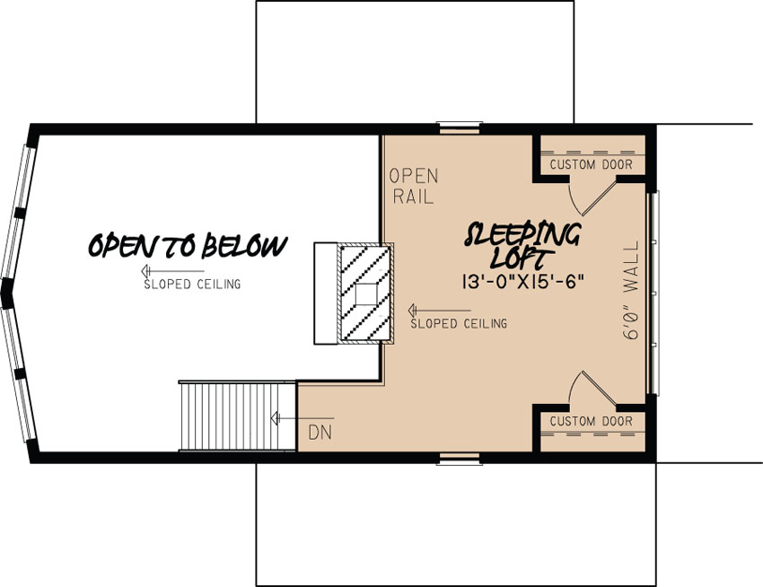Floor Plan Second Story of Contemporary Plan #193-1011