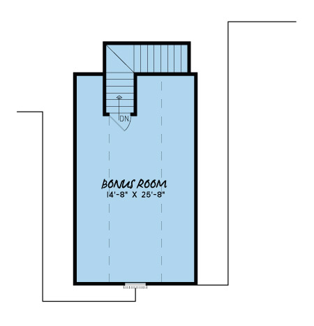 Floor Plan Bonus Room of Craftsman Plan #193-1014