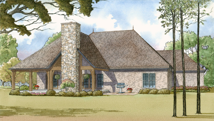 Rear View of this 3-Bedroom, 2428 Sq Ft Plan - 193-1014