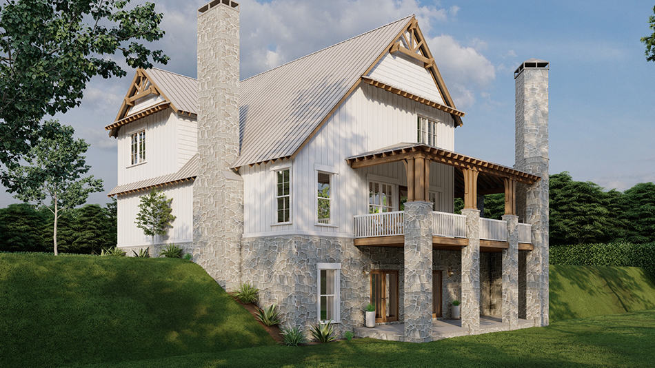 Rear View of this 3-Bedroom,2008 Sq Ft Plan -193-1015
