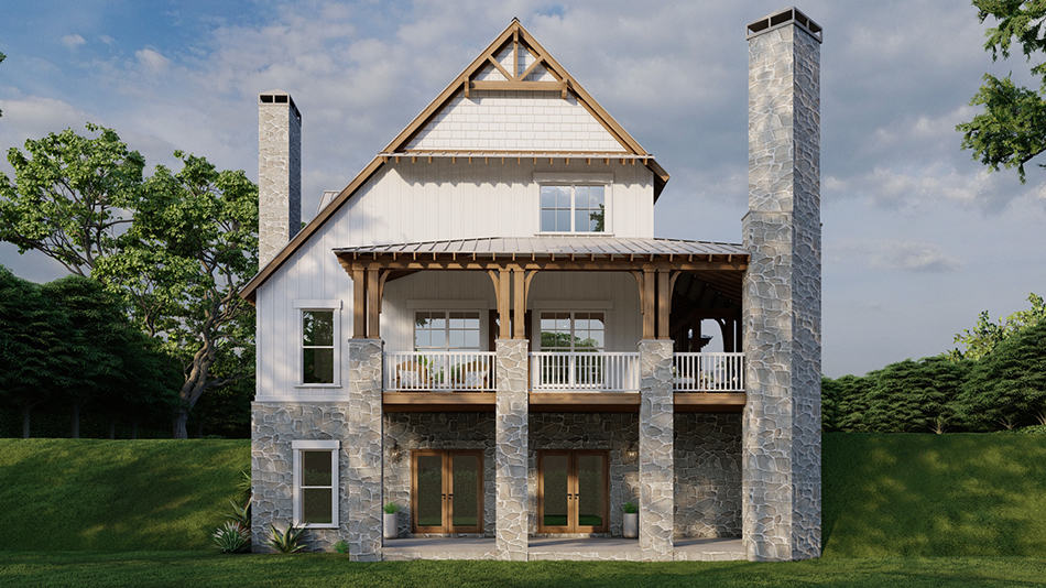 Rear View of this 3-Bedroom,2008 Sq Ft Plan -193-1015