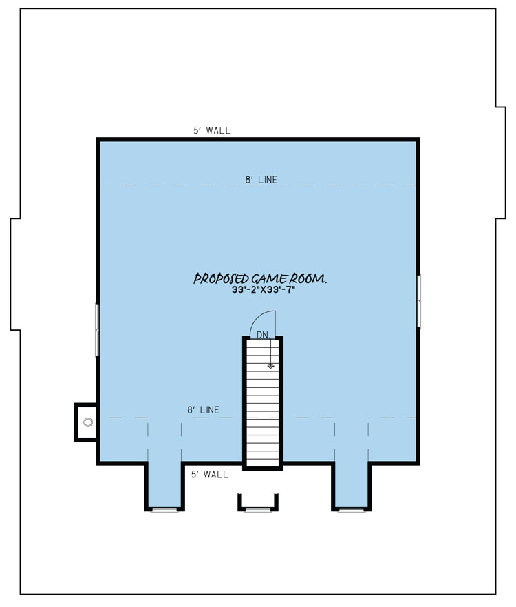 Floor Plan Second Story of Country Plan #193-1017