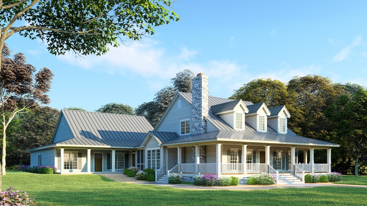 Front View of this 6-Bedroom, 3437 Sq Ft Plan - 193-1017