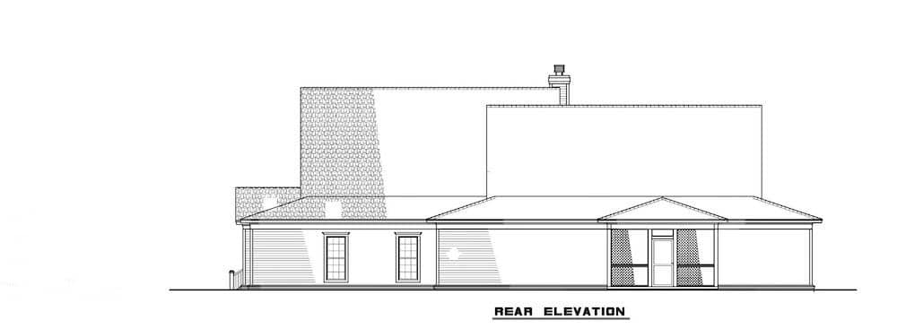 Home Plan Rear Elevation of this 6-Bedroom,3437 Sq Ft Plan -193-1017