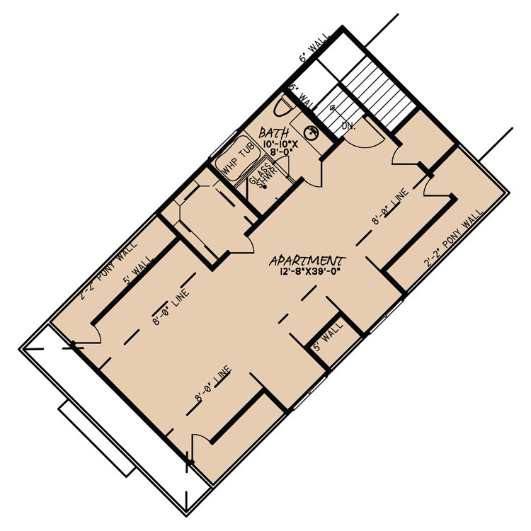Floor Plan Second Story of Craftsman Plan #193-1018