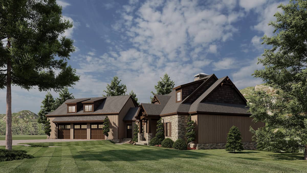 Right Side View of this 2-Bedroom, 4548 Sq Ft Plan - 193-1018
