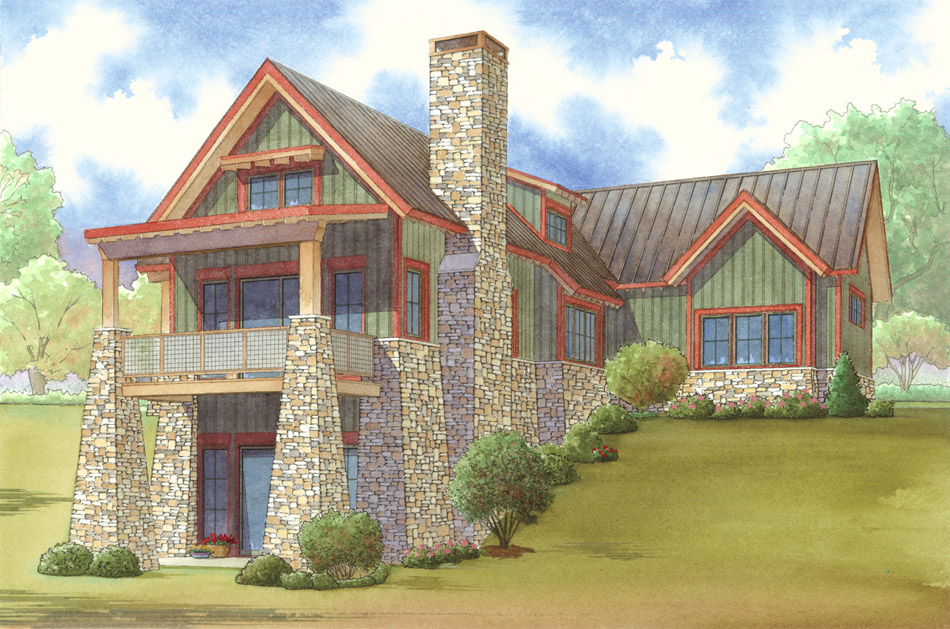 Rear View of this 2-Bedroom, 1921 Sq Ft Plan - 193-1020