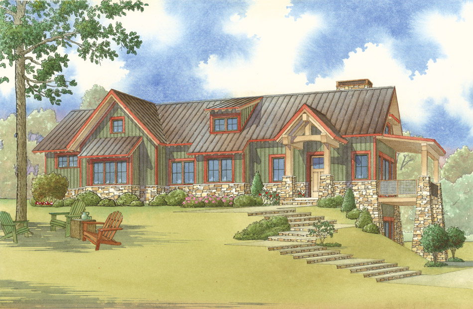 Front View of this 2-Bedroom, 1921 Sq Ft Plan - 193-1020