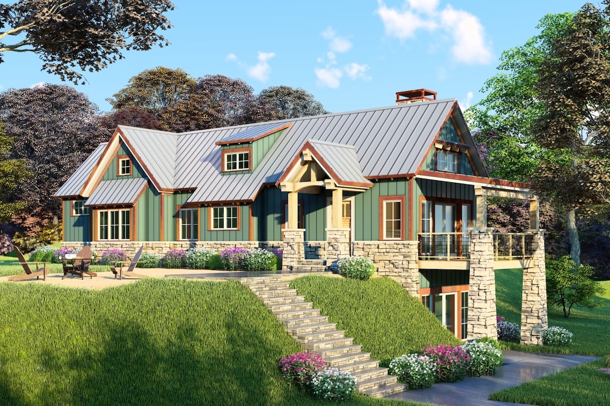 Traditional home (ThePlanCollection: Plan #193-1020)