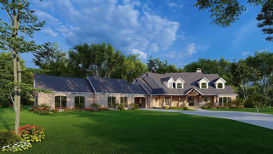 Front View of this 5-Bedroom, 4595 Sq Ft Plan - 193-1026