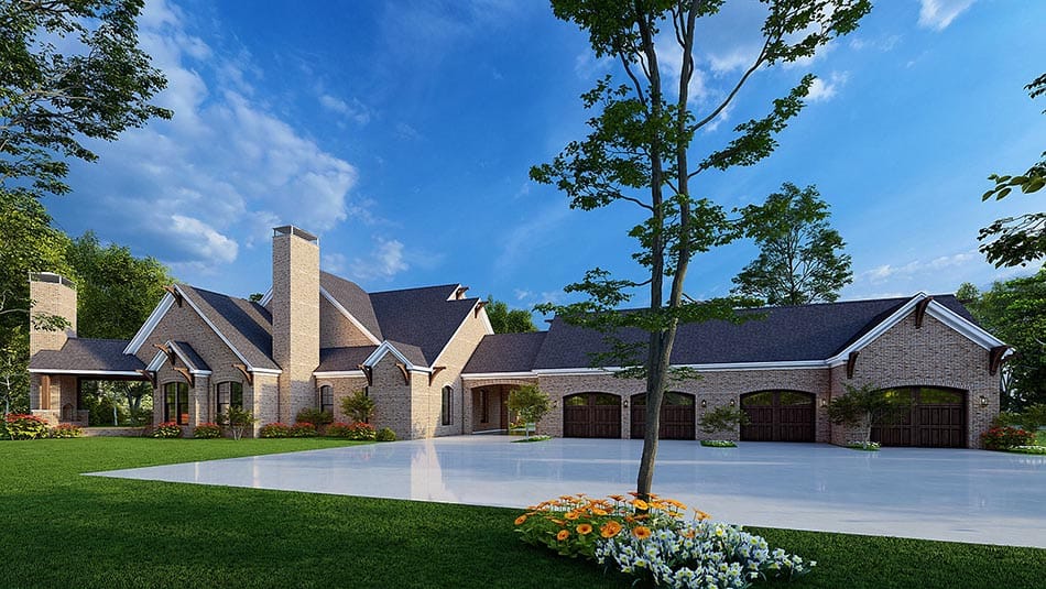 Rear View of this 5-Bedroom, 4595 Sq Ft Plan - 193-1026