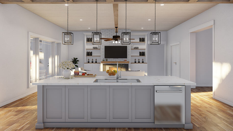Kitchen: Kitchen Island of this 4-Bedroom,3190 Sq Ft Plan -193-1027