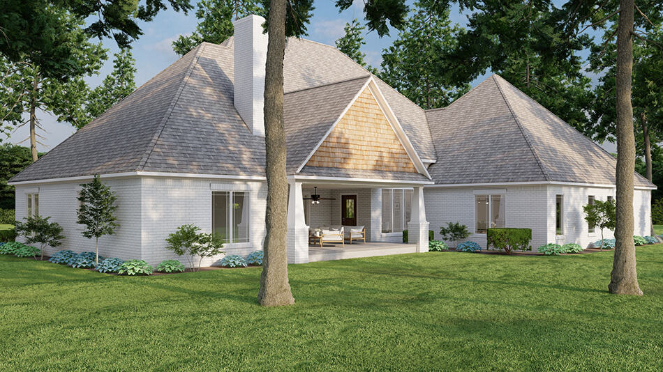 Rear View of this 4-Bedroom,3190 Sq Ft Plan -193-1027