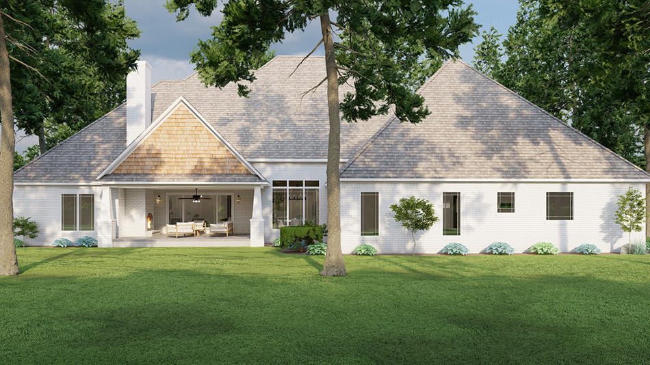 Rear View of this 4-Bedroom,3190 Sq Ft Plan -193-1027