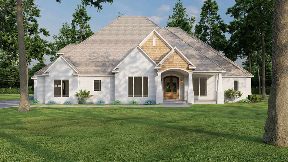 European style home (ThePlanCollection: Plan #193-1027)