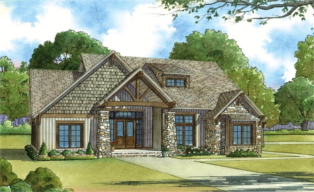 Front View of this 5-Bedroom, 2513 Sq Ft Plan - 193-1029