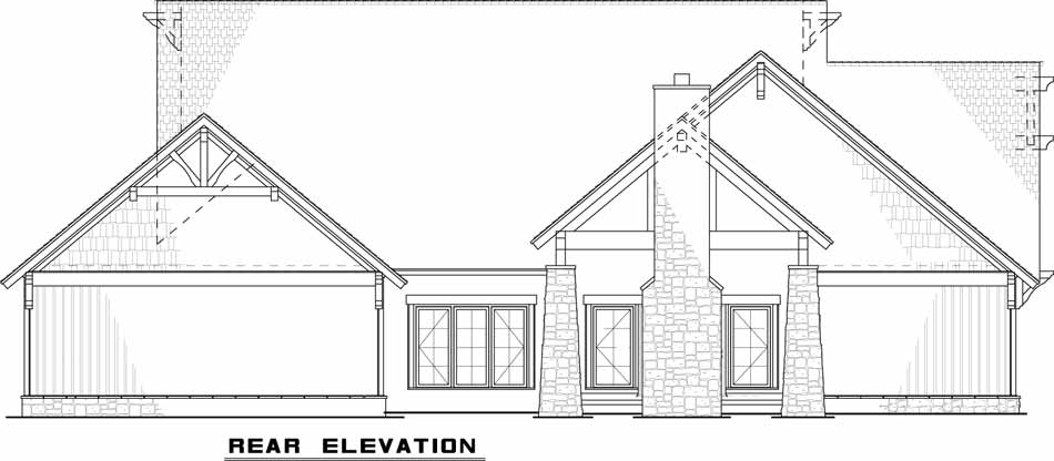 Home Plan Rear Elevation of this 5-Bedroom,2513 Sq Ft Plan -193-1029