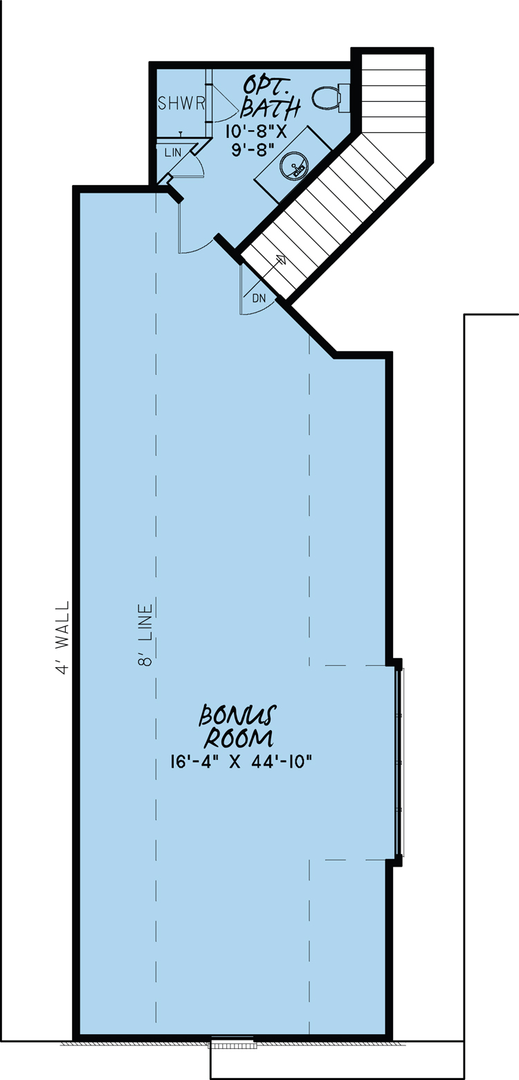 Floor Plan Second Story of Country Plan #193-1030