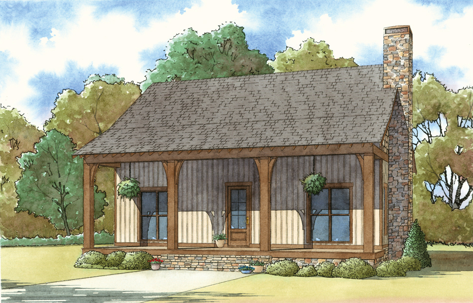 Front elevation of Country home (ThePlanCollection: House Plan #193-1031)