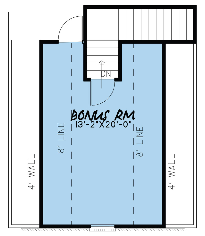 Floor Plan Second Story of Southern Plan #193-1033