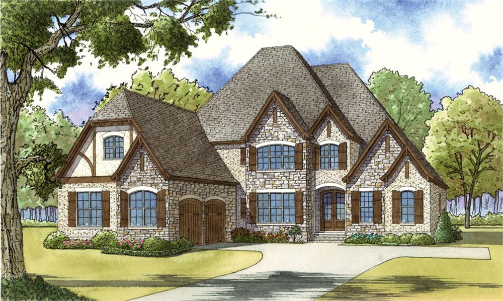 Front View of this 4-Bedroom, 3213 Sq Ft Plan - 193-1036