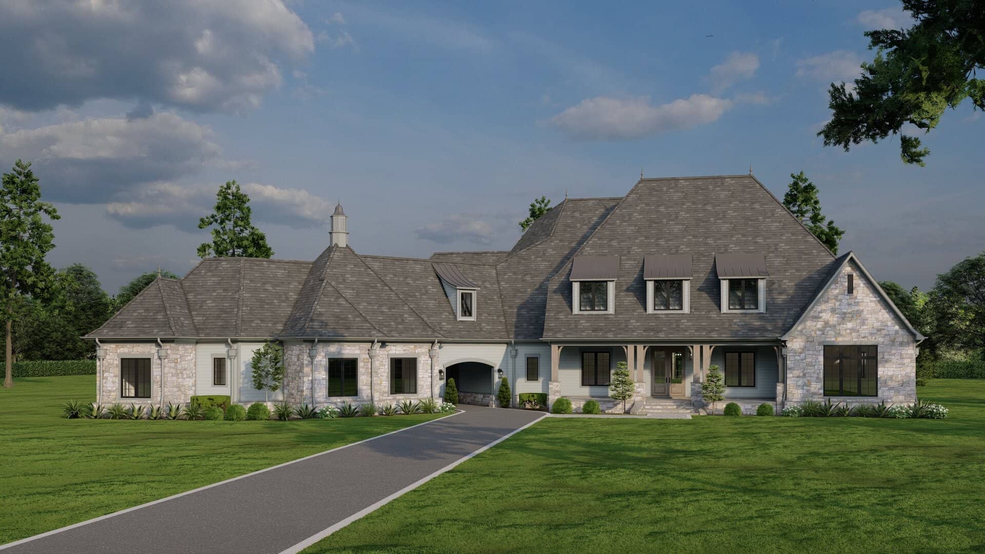 Front elevation of Country home (ThePlanCollection: House Plan #193-1037)