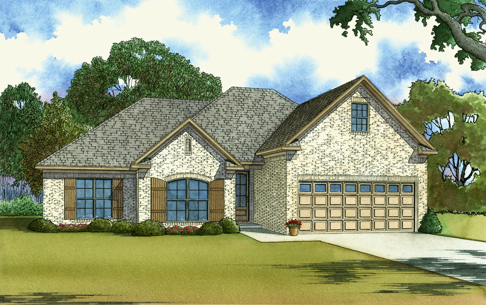Front elevation of Southern home (ThePlanCollection: House Plan #193-1038)