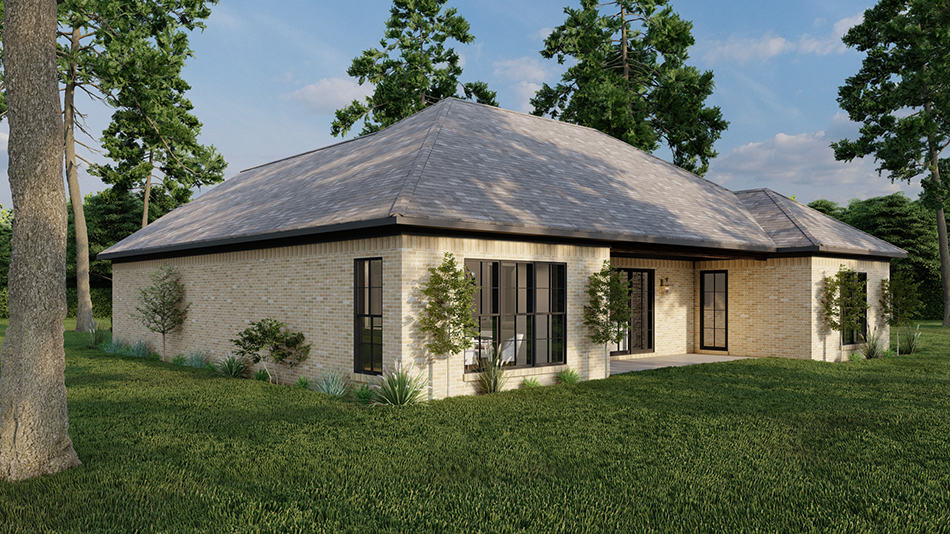 Rear View of this 3-Bedroom,1745 Sq Ft Plan -193-1042