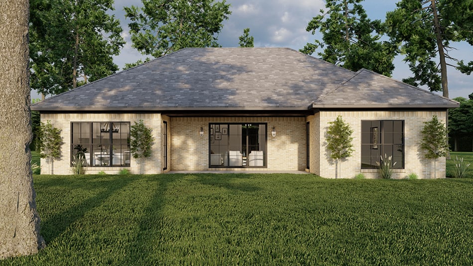 Rear View of this 3-Bedroom,1745 Sq Ft Plan -193-1042