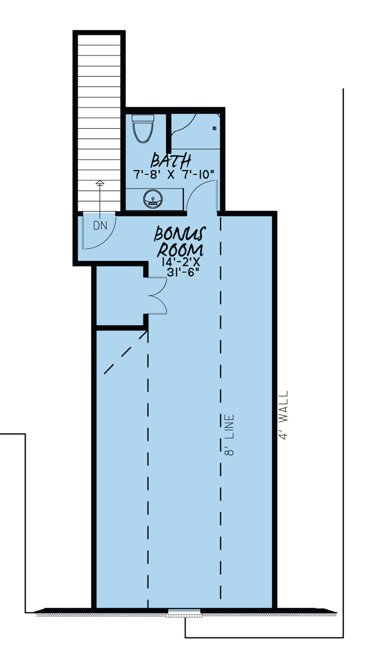 Floor Plan Second Story of European Plan #193-1043