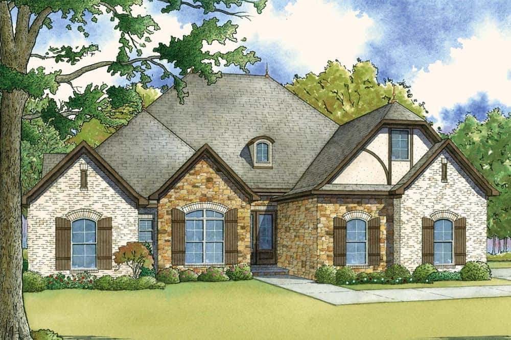 Left Side View of this 4-Bedroom, 2071 Sq Ft Plan - 193-1044