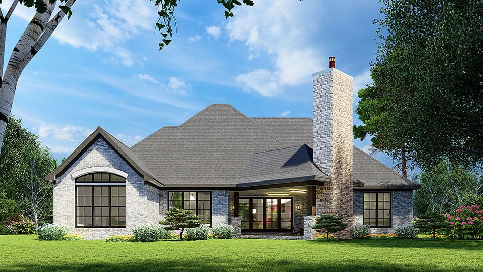 Rear View of this 4-Bedroom, 1901 Sq Ft Plan - 193-1047