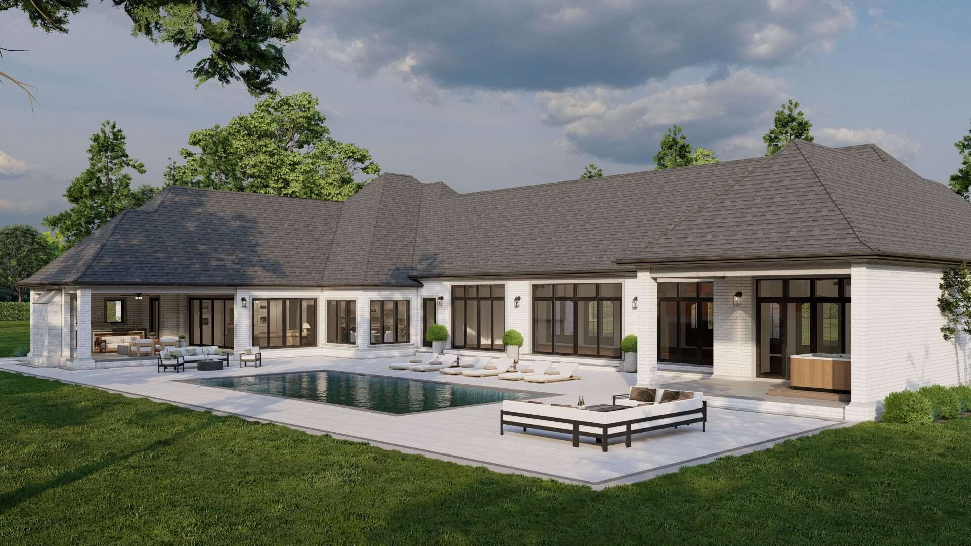 Rear View of this 4-Bedroom,6554 Sq Ft Plan -193-1048