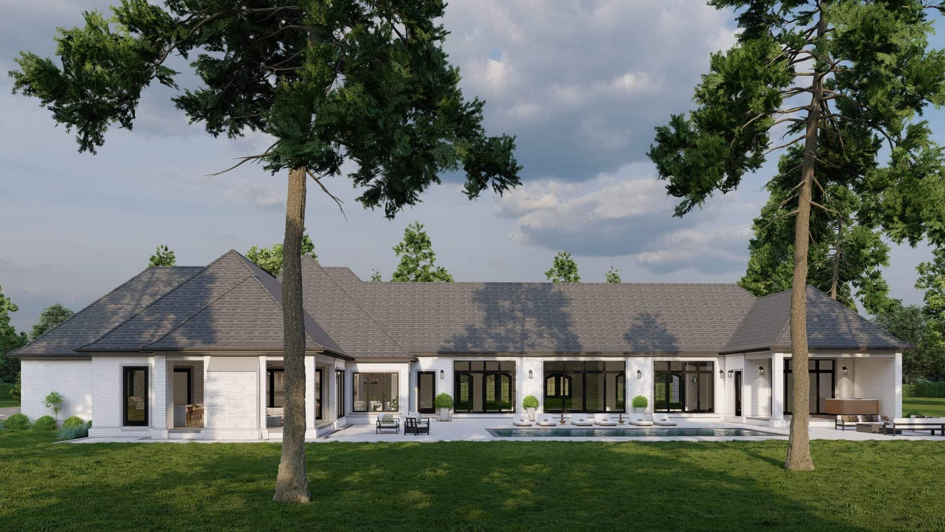 Rear View of this 4-Bedroom,6554 Sq Ft Plan -193-1048