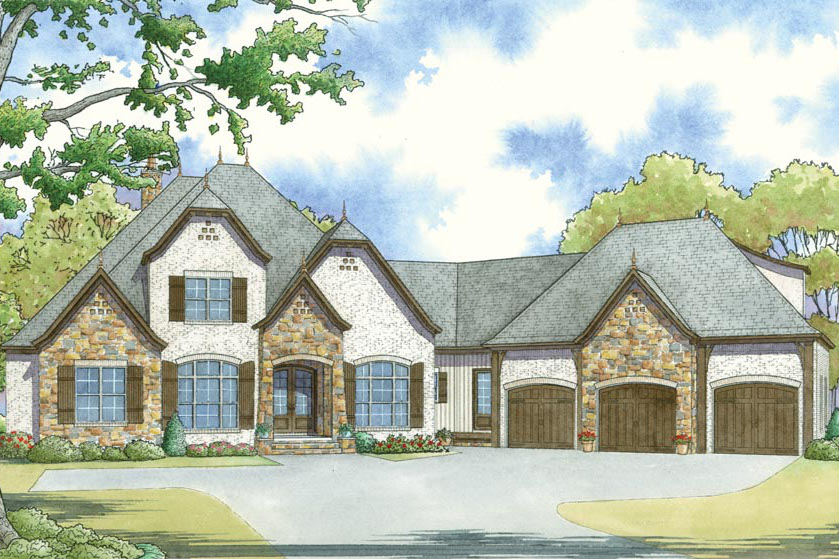 European home plan (ThePlanCollection: Plan #193-1049)