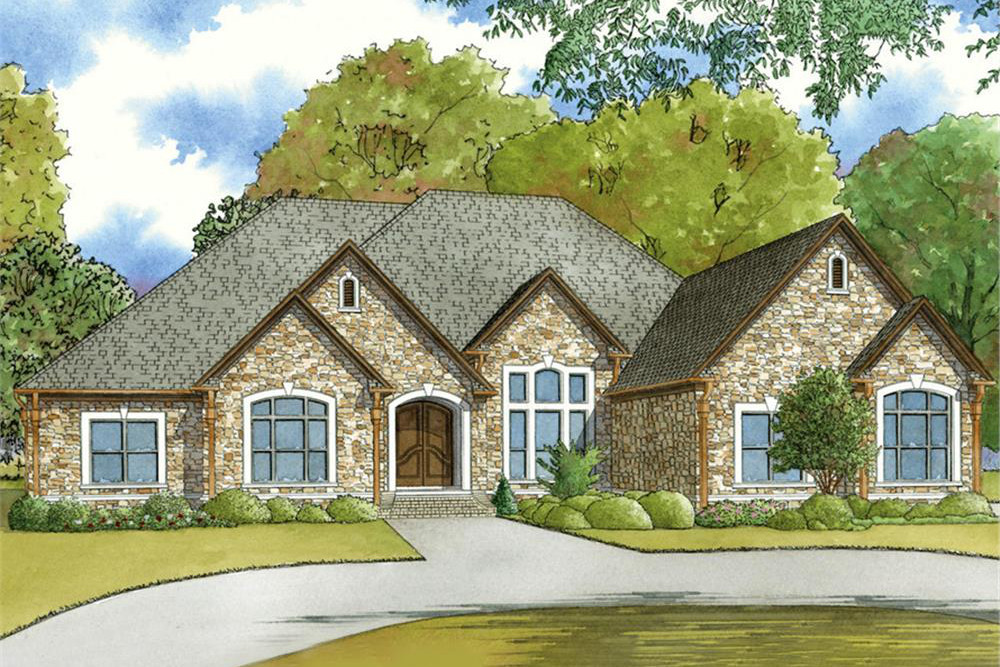 European home plan (ThePlanCollection: Plan #193-1050)