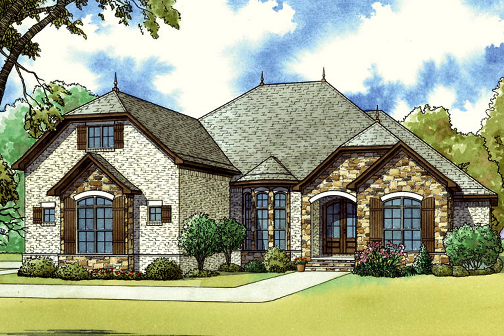 French home (ThePlanCollection: Plan #193-1052)