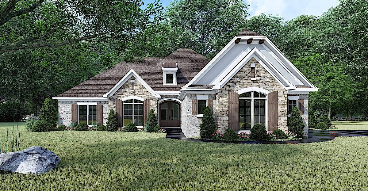 French style home (ThePlanCollection: Plan #193-1054)