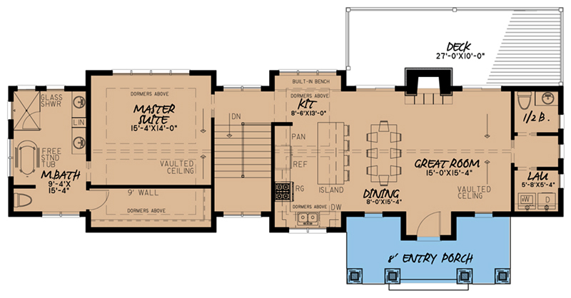 Floor Plan First Story of Contemporary Plan #193-1055