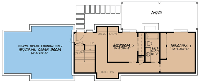 Floor Plan Basement of Contemporary Plan #193-1055