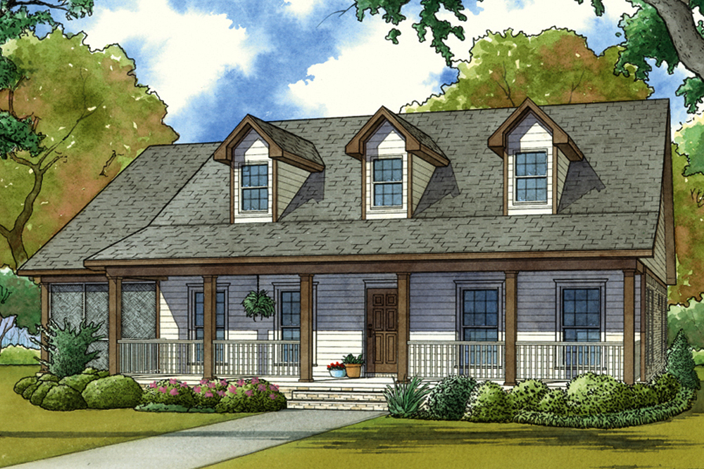 Country home plan (ThePlanCollection: Plan #193-1056)