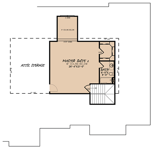 Floor Plan Second Story of Traditional Plan #193-1059